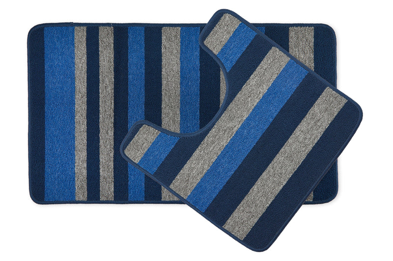 Jersey - Contrast Stripe 2pc Bath set in Blue