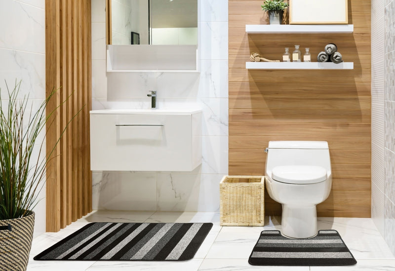 Jersey - Contrast Stripe 2pc Bath set in Grey