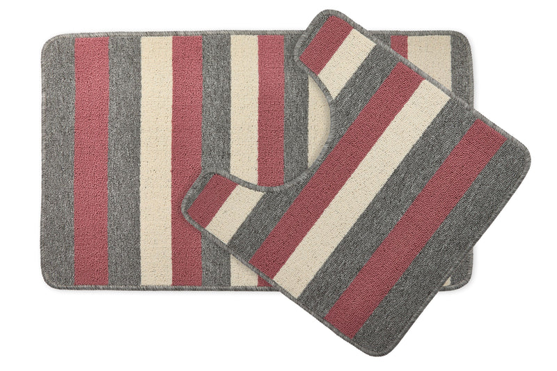 Jersey - Contrast Stripe 2pc Bath set in Pink