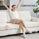 HOMCOM 3 Seater Sofa, Fabric Sofa with USB Ports and Cup Holders,