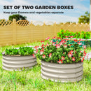 Outsunny Set of 2 Raised Garden Bed with Safety Edging, Cream White