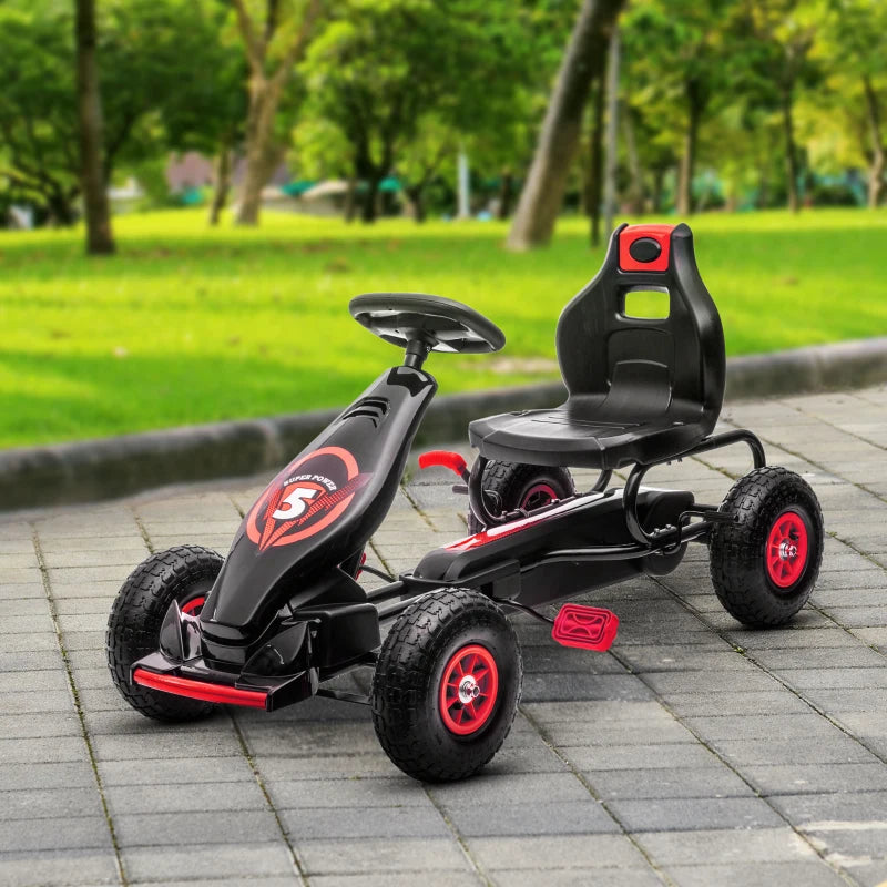 HOMCOM Children Pedal Go Kart Ages 5 12 Years Old Red