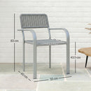 Outsunny Garden Chairs Set of 4, Stackable & Rattan Effect, Light Grey