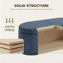 HOMCOM Storage Ottoman, Corduroy Ottoman Storage Box With Padded Seat, Blue