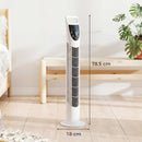 HOMCOM 78.5cm Oscillation Tower Fan With Remote Control 3-Speed Wind White