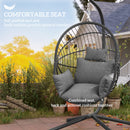Outsunny Hanging Swing Chair w/ Thick Cushion, Patio Hanging Chair, Grey