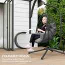 Outsunny Hanging Swing Chair w/ Thick Cushion, Patio Hanging Chair, Grey