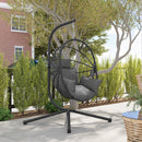 Outsunny Hanging Swing Chair w/ Thick Cushion, Patio Hanging Chair, Grey
