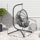 Outsunny Hanging Swing Chair w/ Thick Cushion, Patio Hanging Chair, Grey