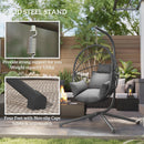 Outsunny Hanging Swing Chair w/ Thick Cushion, Patio Hanging Chair, Grey