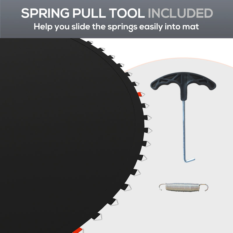 SPORTNOW Trampoline Mat with 42 V-Hooks, for 8ft Trampoline, Black