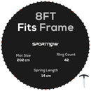 SPORTNOW Trampoline Mat with 42 V-Hooks, for 8ft Trampoline, Black