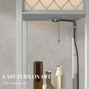 HOMCOM Modern Floor Lamp Light With 3 Shelves Fabric Lampshade