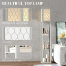 HOMCOM Modern Floor Lamp Light With 3 Shelves Fabric Lampshade