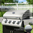 Outsunny 4+1 Burner Gas BBQ Grill with Side Burner, 50000 BTU Gas Grill