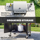 Outsunny 4+1 Burner Gas BBQ Grill with Side Burner, 50000 BTU Gas Grill