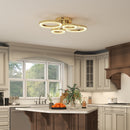 HOMCOM Modern 4-Ring Flush Mount Ceiling Light, LED Ceiling Light, Gold