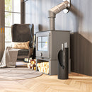 Outsunny 4 PCS Fireplace Companion Set, Metal Fireside Companion Set, Silver