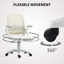 HOMCOM Ergonomic Swivel Computer Chair with Flip-up Armrests