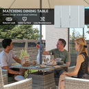 Outsunny Rattan Dining Set with Parasol Hole, Garden Table and Chairs