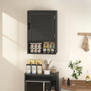 HOMCOM Bathroom Cabinet, Wall Mounted Cabinet with Adjustable Shelves, Black