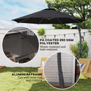 Outsunny 3(m) Garden Cantilever Parasol with Crank Aluminium Frame