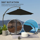 Outsunny 3(m) Garden Cantilever Parasol with Crank Aluminium Frame
