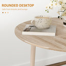 HOMCOM Foldable Dining Table, Round Drop Leaf Table, Wood Legs, Natural