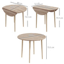 HOMCOM Foldable Dining Table, Round Drop Leaf Table, Wood Legs, Natural
