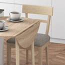 HOMCOM Foldable Dining Table, Round Drop Leaf Table, Wood Legs, Natural