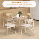 HOMCOM Foldable Dining Table, Round Drop Leaf Table, Wood Legs, Natural