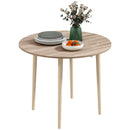 HOMCOM Foldable Dining Table, Round Drop Leaf Table, Wood Legs, Natural