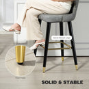HOMCOM Bar Stools Set of 2, Dining Stools with Backrest, Footrest, Grey