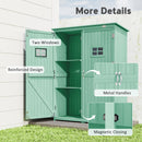 Outsunny Wooden Garden Shed Tool Storage Cabinet Double Door Shelf Green
