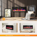 HOMCOM 50" Wall Electric Fireplace, Slim Electric Fire, 1800W, Black