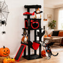 PawHut 152cm Gothic Cat Tree For Halloween With Coffin Bed, Large Condo