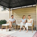 Outsunny 3 Piece Rattan Garden Furniture Set With Cushions, Natural Wood
