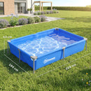 Outsunny Metal Frame Swimming Pool, Rectangle Frame Pool, 229 x 160 cm, Blue