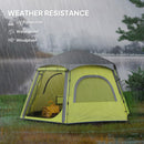 Outsunny Instant Camping Tent, 4 Person Easy Setup Dome Tent - Dark Grey/Light Grey/Yellow
