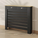 HOMCOM Radiator Cover With Drawer, Horizontal Slat Black
