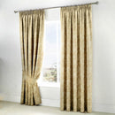 D & D Jasmine Pencil Pleat Curtains in Champagne