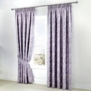 D & D Jasmine Pencil Pleat Curtains in Lavender
