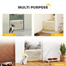 PawHut Freestanding Pet Gate for Small Dogs, 75 x 51 cm, Natural