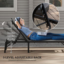 Outsunny Folding Sun Lounger, 5-Position Adjustable Sun Sunbed