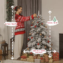 HOMCOM Christmas Tree With Flocked Realistic Tips, Hinged Xmas Tree