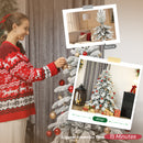 HOMCOM Christmas Tree With Flocked Realistic Tips, Hinged Xmas Tree