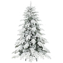 HOMCOM Christmas Tree With Flocked Realistic Tips, Hinged Xmas Tree