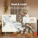 HOMCOM Christmas Tree With Flocked Realistic Tips, Hinged Xmas Tree
