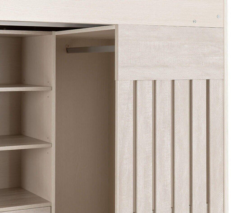 LUNA HIGH SLEEPER SINGLE BED - WHITE/GREY