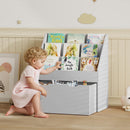 AIYAPLAY Kids Bookcase W/ 3 Tier Shelves, Drawer, For Bedroom, Nursery, Grey